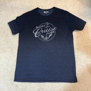 Disney Cruise Line Men's Shirt Size 2XL Navy Blue with Grey Fade T-Shirt